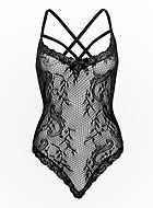 Lace and net teddy